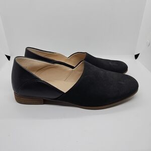 Clarks black leather and nubuck loafers US 7M
